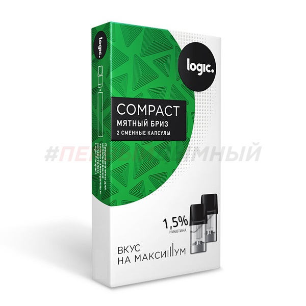Картридж JTI x2 Logic Compact 1,6 мл, 1,5% Мятный Бриз