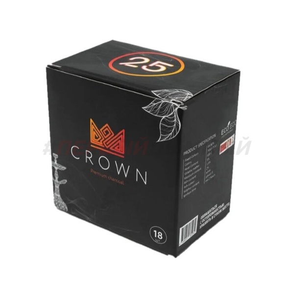 Уголь для кальяна Crown 18 шт - 25 мм