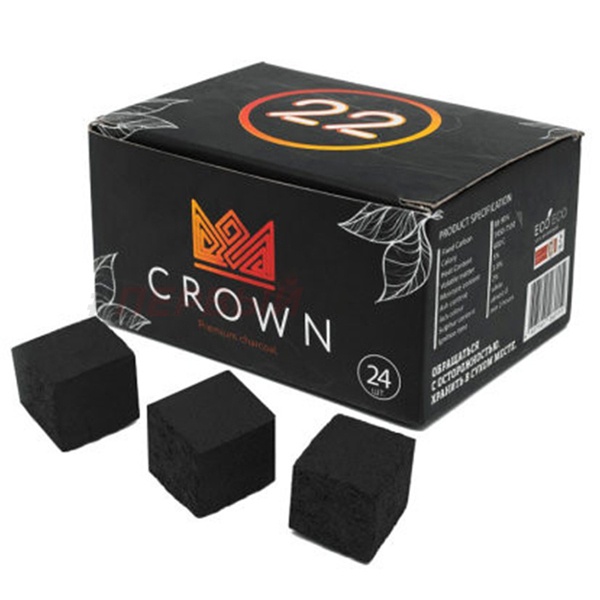 Уголь для кальяна Crown 24 шт - 22 мм