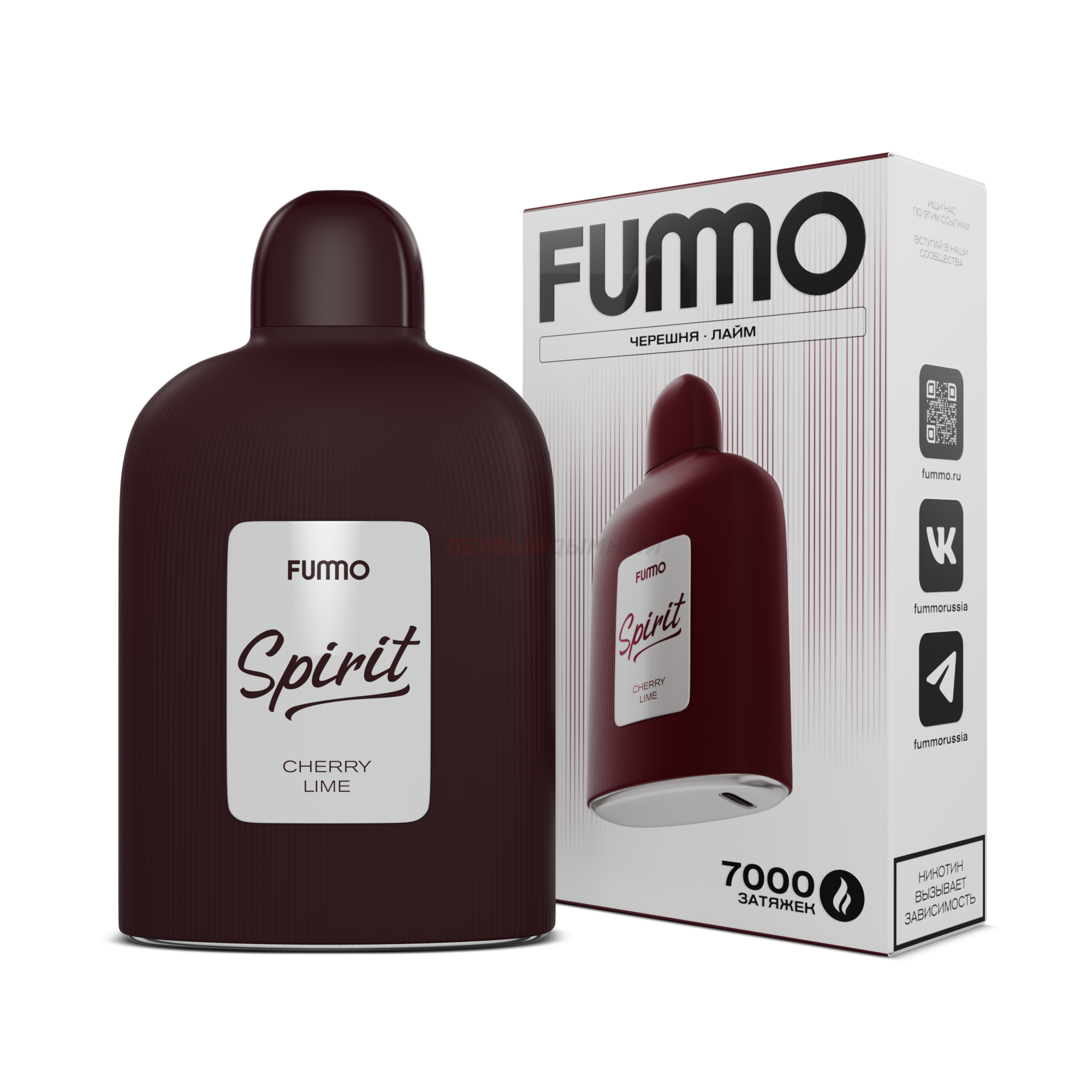 Одноразовая Э.С. FUMMO Spirit (7000) Черешня Лайм (с подзарядкой)