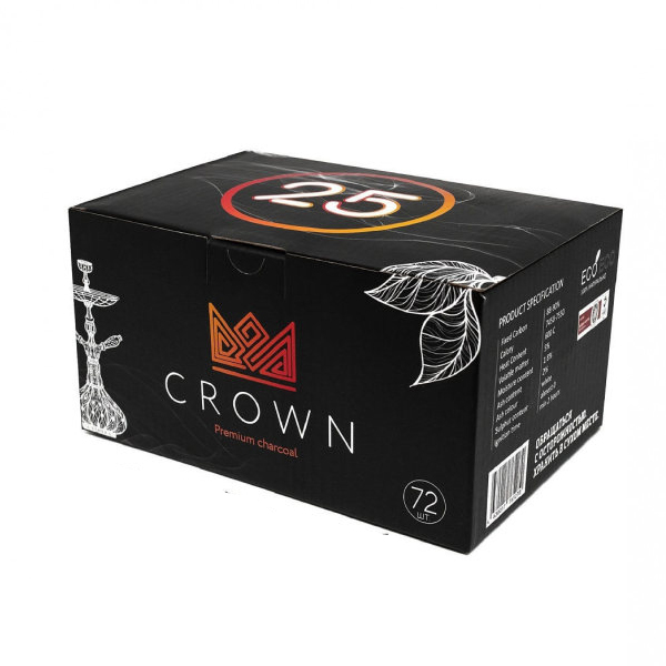 Уголь для кальяна Crown 72 шт - 25 мм