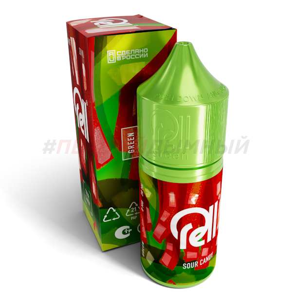 (МТ) Жидкость SALT RELL GREEN NEW 28мл 20мг - Кислые конфеты