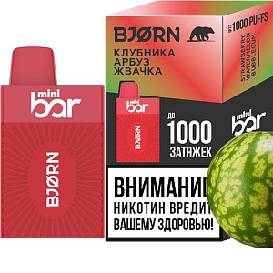 Одноразовая Э.С. BJORN MINI BAR (1000) - Клубнично арбузная жвачка