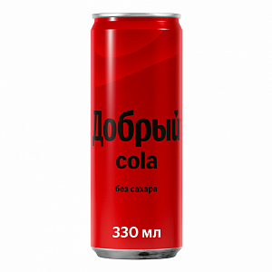 Напиток Добрый Кола без сахара 0.33л Ж/б