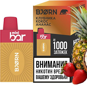 Одноразовая Э.С. BJORN MINI BAR (1000) - Клубника кокос ананас
