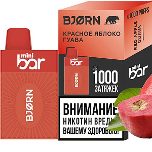 Одноразовая Э.С. BJORN MINI BAR (1000) - Красное яблоко гуава